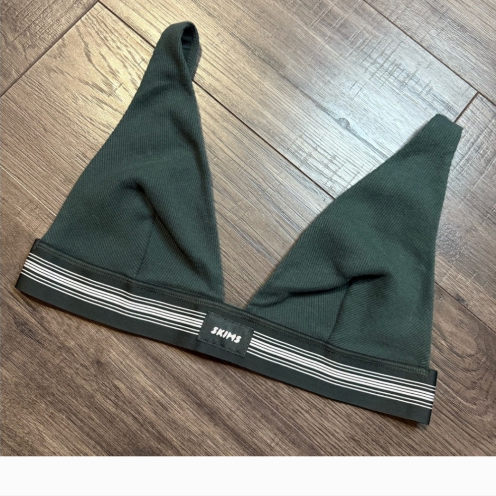 Skims | Cotton Rib Plunge Bralette